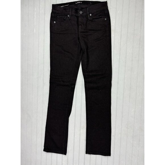 Loft Size 24 00 Womens Jeans Black Modern Straight Low Rise Stretch - Picture 1 of 4